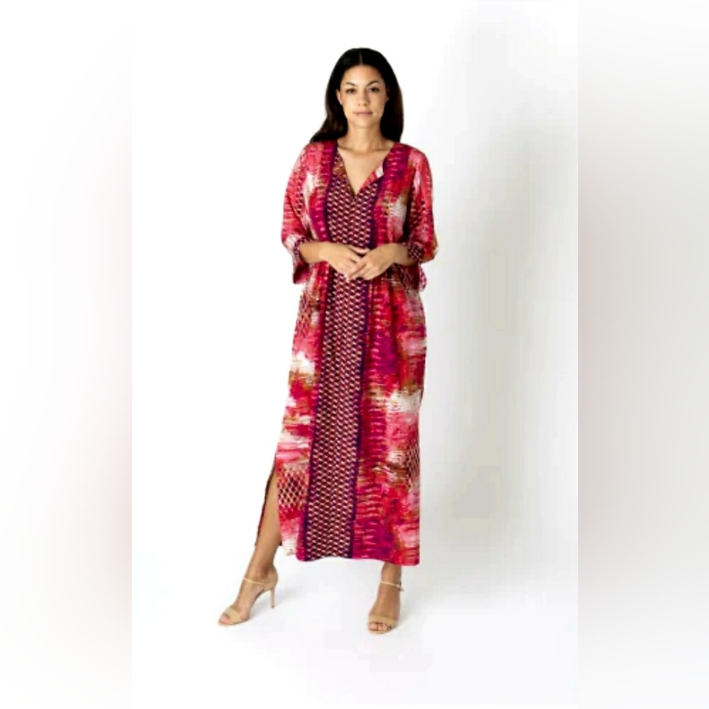 Oscar De La Renta Maxi Long Boho Tunic Sz M